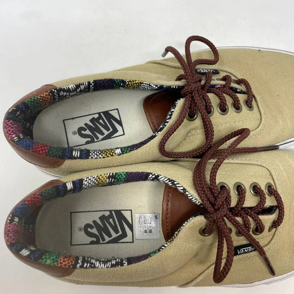 VANS Classic‎ Canvas Tan Aztec Blanket Low Top Sneaker Shoes Size 9 - Picture 6 of 9